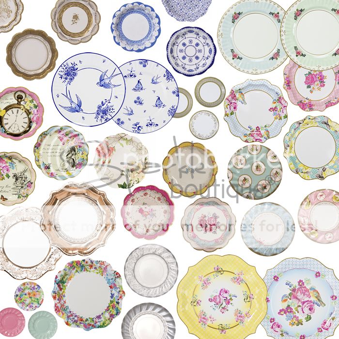 LUXURY PAPER PLATES Shabby Chic / Vintage Style for Afternoon Tea or